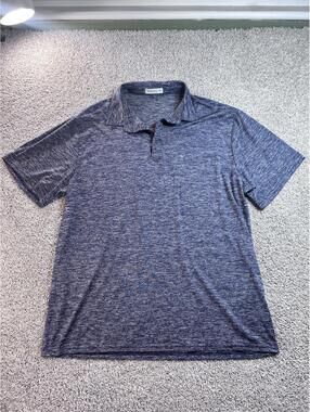 Wancafoke Men's XXL Blue Heather Polo Shirt